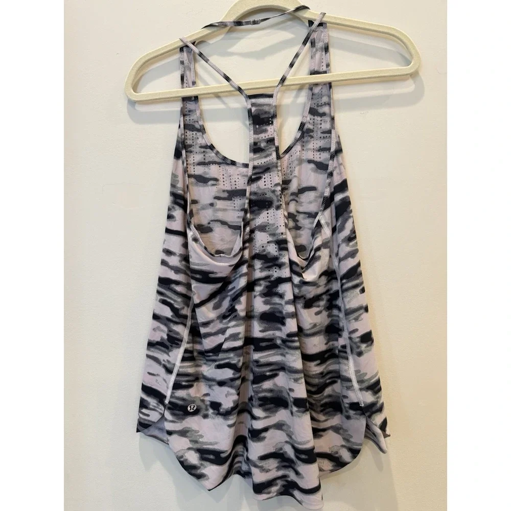 Lululemon Water Bound Singlet Wamo Camo Barely Pink‎ Women's Size 12